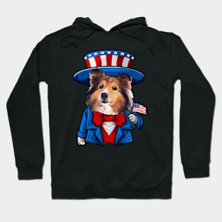 Fourth of July Shetland Sheepdog Hoodie